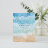 水の色素朴夏の海のビーチ日付を保存 案内ポストカード (スタンド正面)