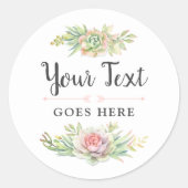 水の色素朴多肉砂漠サボホ ラウンドシール (正面)