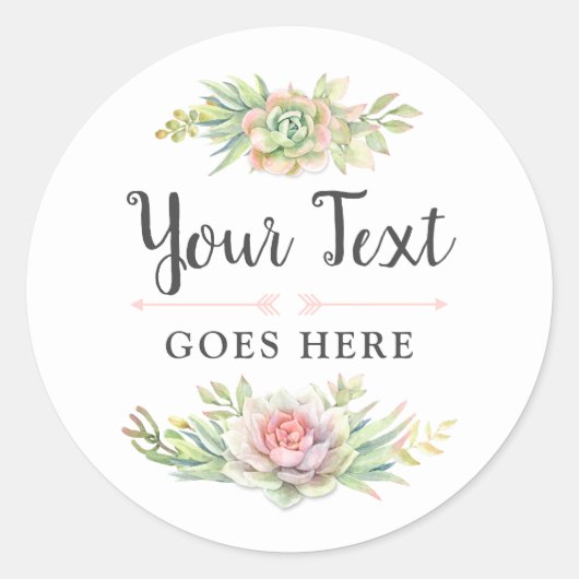 水の色素朴多肉砂漠サボホ ラウンドシール (正面)