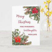 水の色素朴女神メリークリスマス カード (黄色い花)