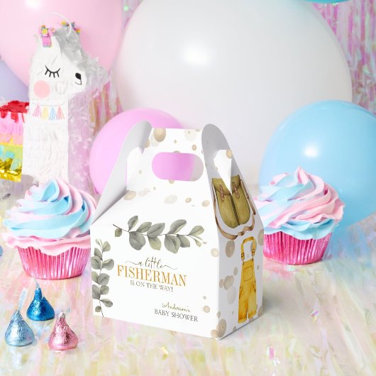 水の色素朴小さな漁師の赤ちゃんシャワー フェイバーボックス