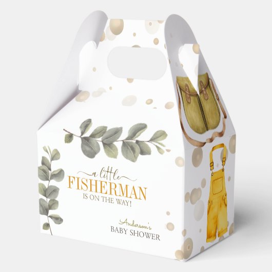 水の色素朴小さな漁師の赤ちゃんシャワー フェイバーボックス (正面)