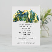 水の色素朴山松リハーサルディナー 箔招待状 (立ち正面)