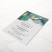 水の色素朴山松リハーサルディナー 箔招待状 (回転した状態)