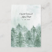 水の色素朴山松冬の結婚式 エンクロージャーカード (裏面)