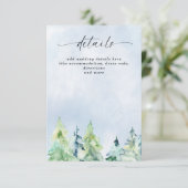 水の色素朴山松冬の結婚式 エンクロージャーカード (スタンド正面)