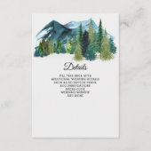 水の色素朴山松冬の結婚式 エンクロージャーカード (正面)