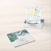 水の色素朴山松冬の結婚式 スクエアペーパーコースター (インサイチュ)