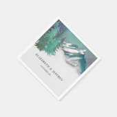水の色素朴山松冬の結婚式 スタンダードカクテルナプキン (角)