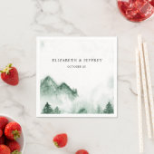 水の色素朴山松冬の結婚式 スタンダードカクテルナプキン (インサイチュ)