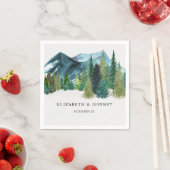 水の色素朴山松冬の結婚式 スタンダードカクテルナプキン (インサイチュ)