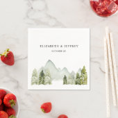 水の色素朴山松冬の結婚式 スタンダードカクテルナプキン (インサイチュ)