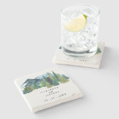 水の色素朴山松冬の結婚式 ストーンコースター (横)