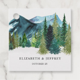 水の色素朴山松冬の結婚式 フェイバータグ