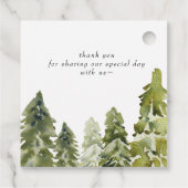 水の色素朴山松冬の結婚式 フェイバータグ (裏面)