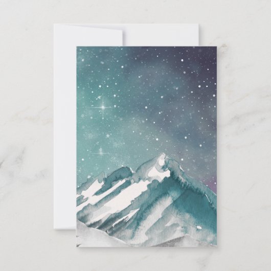 水の色素朴山松冬の結婚式 出欠カード (裏面)