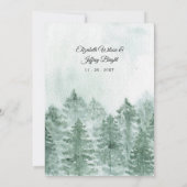 水の色素朴山松冬の結婚式 招待状 (裏面)