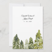 水の色素朴山松冬の結婚式 招待状 (裏面)