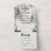 水の色素朴山林の冬の結婚式 オールインワン招待状 (内側)