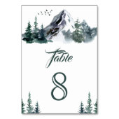 水の色素朴山林の冬の結婚式 テーブルナンバー (裏面)