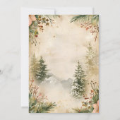 水の色素朴山林の冬の結婚式 招待状 (裏面)