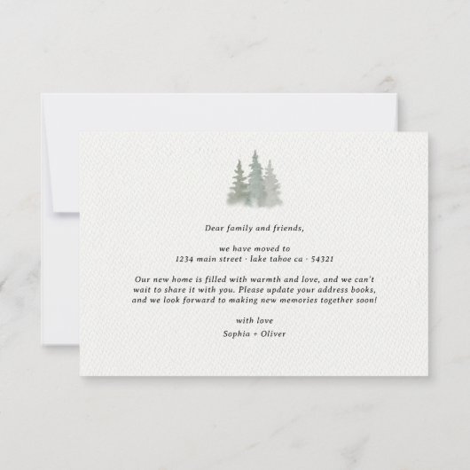 水の色素朴我々はスクリプト松の木を移動した 案内状 (裏面)