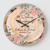 水の色素朴木切りセージ緑 ラージ壁時計 (正面)