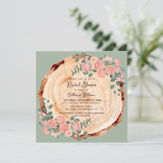 水の色素朴木切りセージ緑 招待状 (スタンド正面)