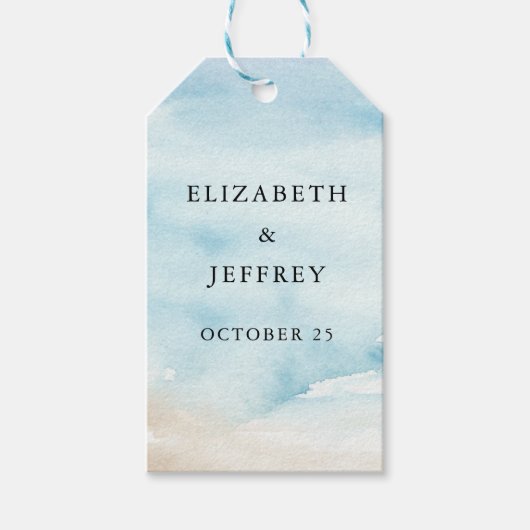 水の色素朴海シーサマービーチ結婚式 ギフトタグ (正面)