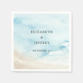 水の色素朴海シーサマービーチ結婚式 スタンダードカクテルナプキン (正面)