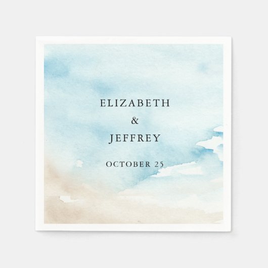 水の色素朴海シーサマービーチ結婚式 スタンダードカクテルナプキン (正面)