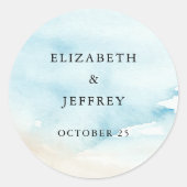 水の色素朴海シーサマービーチ結婚式 ラウンドシール (正面)