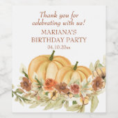 水の色素朴秋カボチャ誕生日パーティーワイン ワインラベル (シングルラベル)