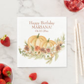 水の色素朴秋カボチャ誕生日パーティー スタンダードランチョンナプキン (インサイチュ)