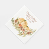 水の色素朴秋カボチャ誕生日パーティー スタンダードランチョンナプキン (角)