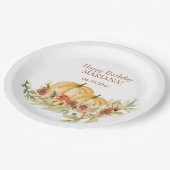 水の色素朴秋カボチャ誕生日パーティー ペーパープレート (アングル)