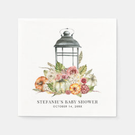 水の色素朴秋ハーベストランタンベビーシャワー スタンダードカクテルナプキン