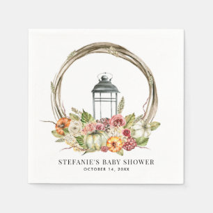 水の色素朴秋ハーベストリースベビーシャワー スタンダードカクテルナプキン