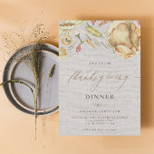 水の色素朴秋七面鳥感謝祭ディナー 招待状