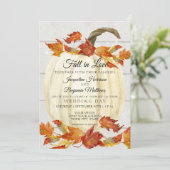 水の色素朴紅葉カボチャ白木 招待状 (スタンド正面)