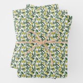 水の色素朴緑のオリーブの枝のパターン ラッピングペーパーシート (インサイチュ)