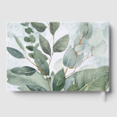 水の色素朴緑のセージ結婚のゲストブック ゲストブック (裏面)