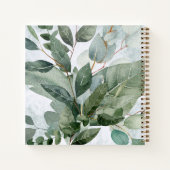 水の色素朴緑のセージ結婚のゲストブック ノートブック (裏面)