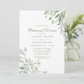 水の色素朴緑のフローラリハーサルディナー 招待状 (スタンド正面)