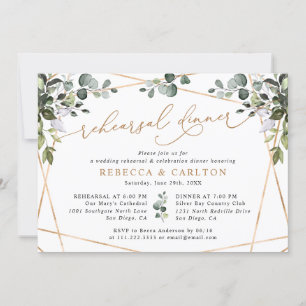 水の色素朴緑の金ゴールドリハーサルディナー 招待状