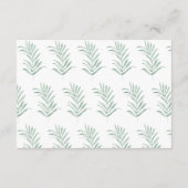 水の色素朴花模様セージ緑披露宴 エンクロージャーカード (裏面)