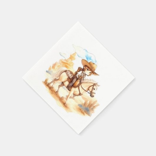 水の色素朴西カウボーイ赤ちゃんシャワー スタンダードカクテルナプキン (角)