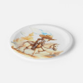 水の色素朴西カウボーイ赤ちゃんシャワー ペーパープレート (アングル)