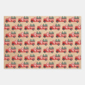 水の色素朴赤クリスマストラック ラッピングペーパーシート (正面)