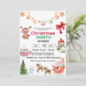 水の色素朴赤トラックのクリスマスパーティー 招待状 (スタンド正面)